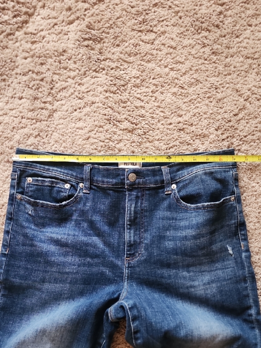 Pistola Dark Blue Straight Ankle Cropped Women’s Jeans - Picture 7 of 13